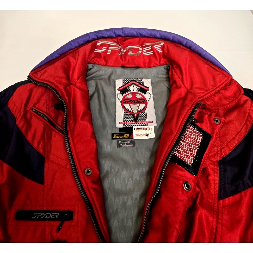 Vintage 90's Spyder USA Entrant GII Thinsulate Lite Loft Ski Jacket Men's L Red - Picture 7 of 16